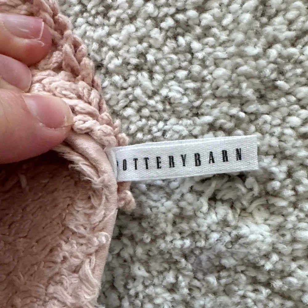Pottery Barn Classic Organic Loop Bath Mat in Soft Rose